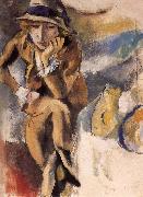 Jules Pascin Seating Portrait of Aierami oil painting reproduction